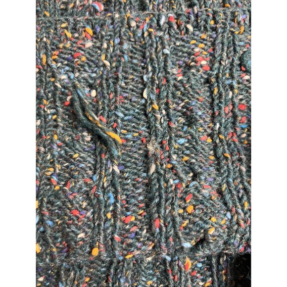 Dark Green Cable Knit Cottage Crochet Handmade Sweater Skirt Elastic Waist 30” - Picture 4 of 5